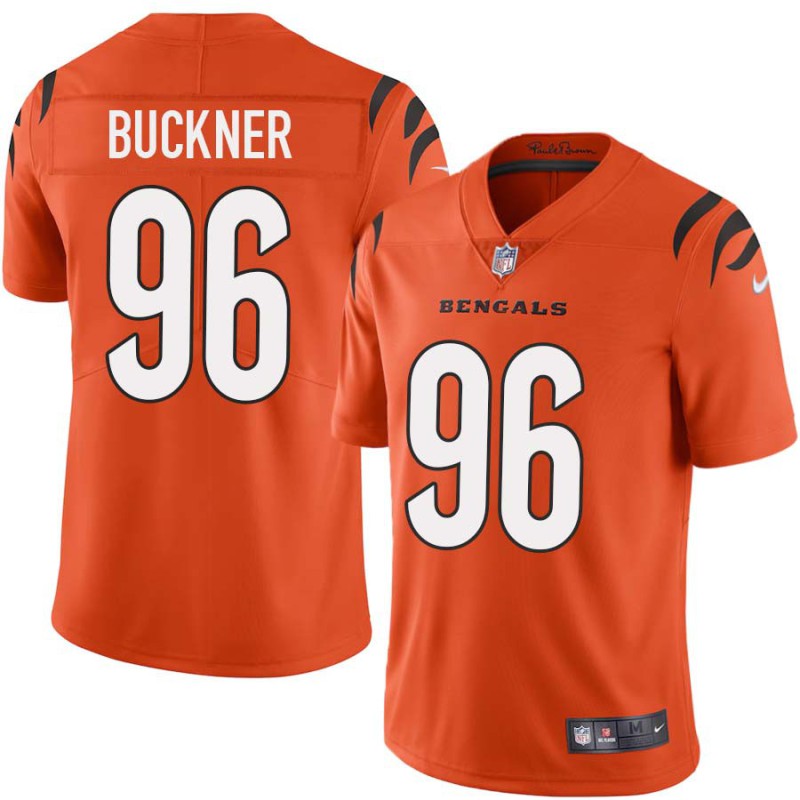 Bengals #96 Brentson Buckner Sewn On Orange Jersey
