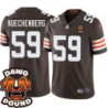Browns #59 Rudy Kuechenberg DAWG POUND Dog Head logo Jersey -Brown