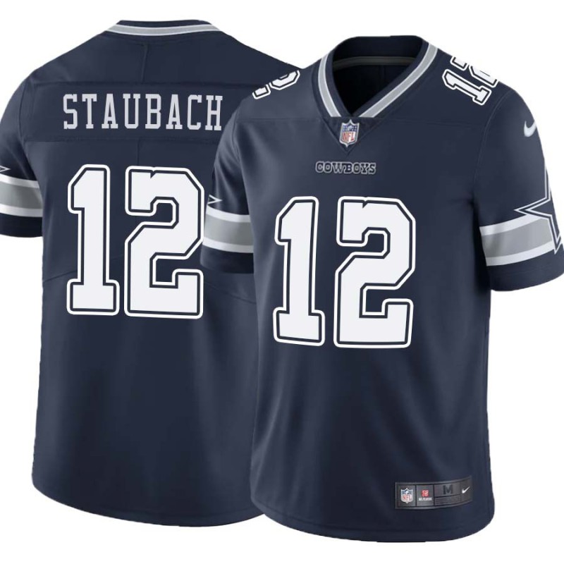 Cowboys #12 Roger Staubach Vapor Limited Jersey -Navy