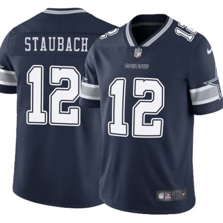 Cowboys #12 Roger Staubach Vapor Limited Jersey -Navy