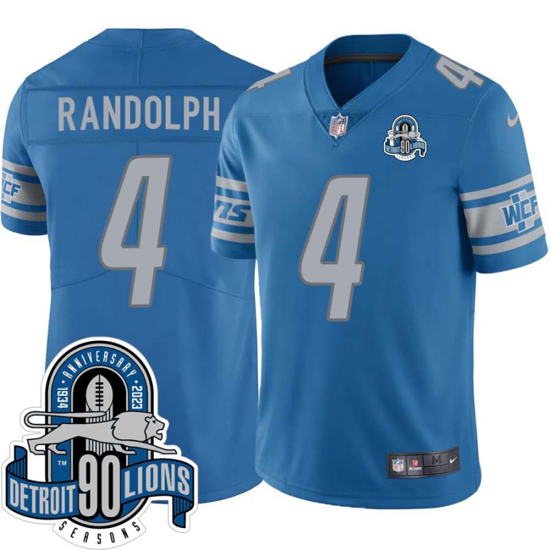 Lions #4 Clare Randolph 1934-2023 90 Seasons Anniversary Patch Jersey -Blue Lions #4 Clare Randolph 1934-2023 90 Seasons Anniversary Patch Jersey -Blue