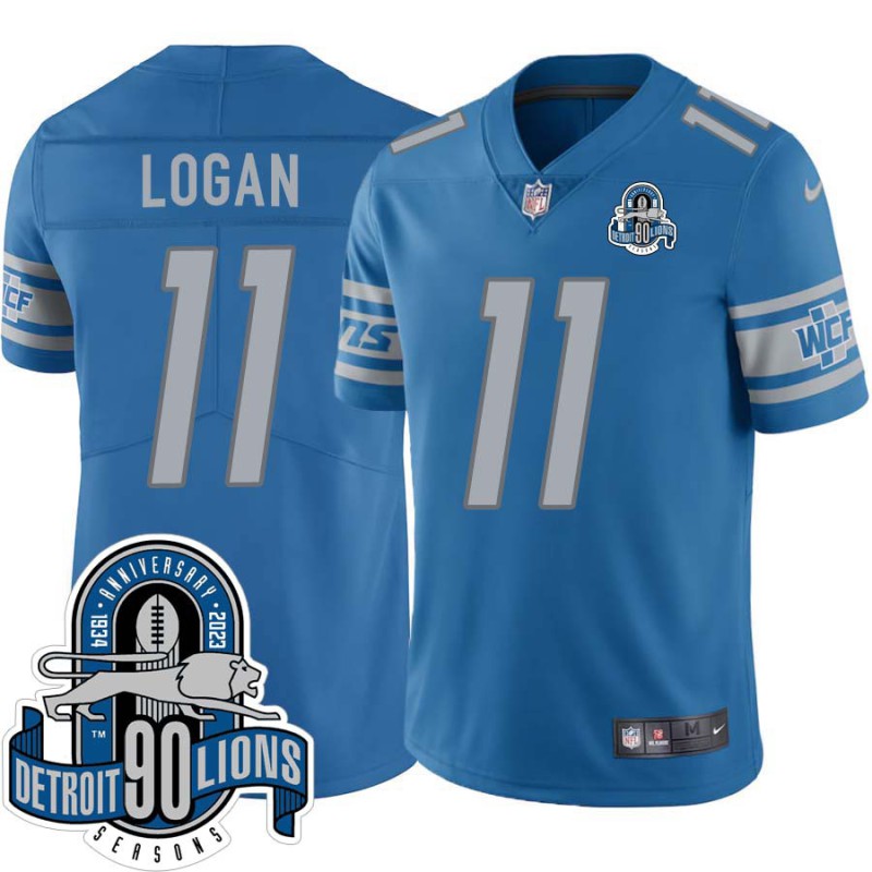 Lions #11 Stefan Logan 1934-2023 90 Seasons Anniversary Patch Jersey -Blue Lions #11 Stefan Logan 1934-2023 90 Seasons Anniversary Patch Jersey -Blue