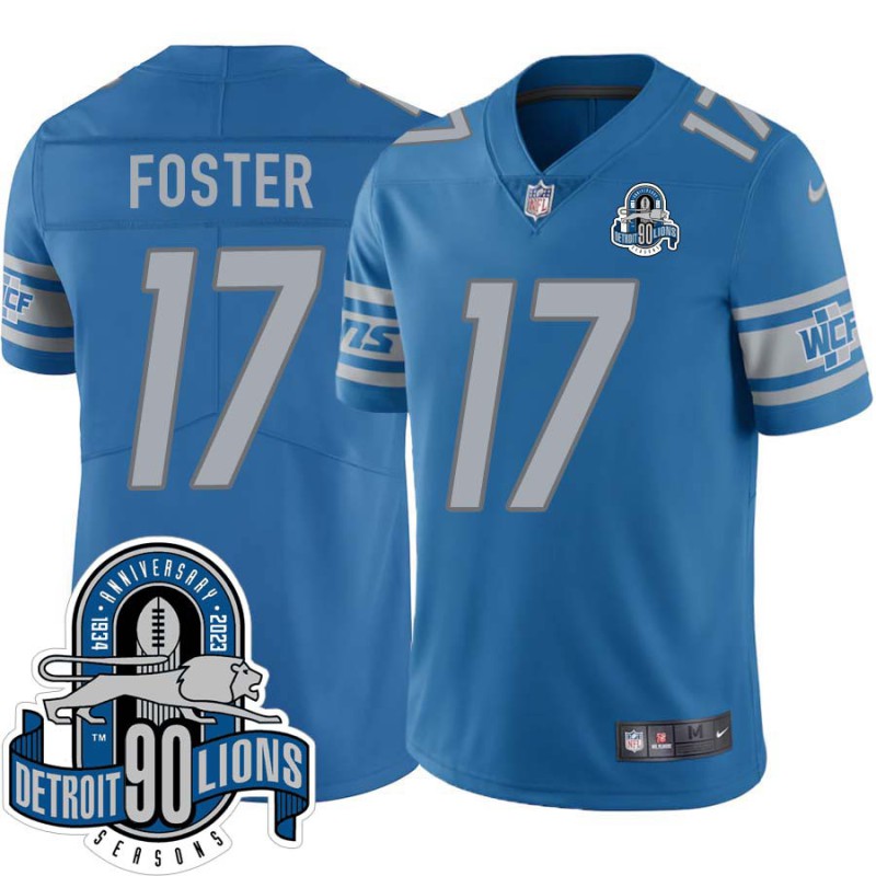 Lions #17 Larry Foster 1934-2023 90 Seasons Anniversary Patch Jersey -Blue Lions #17 Larry Foster 1934-2023 90 Seasons Anniversary Patch Jersey -Blue