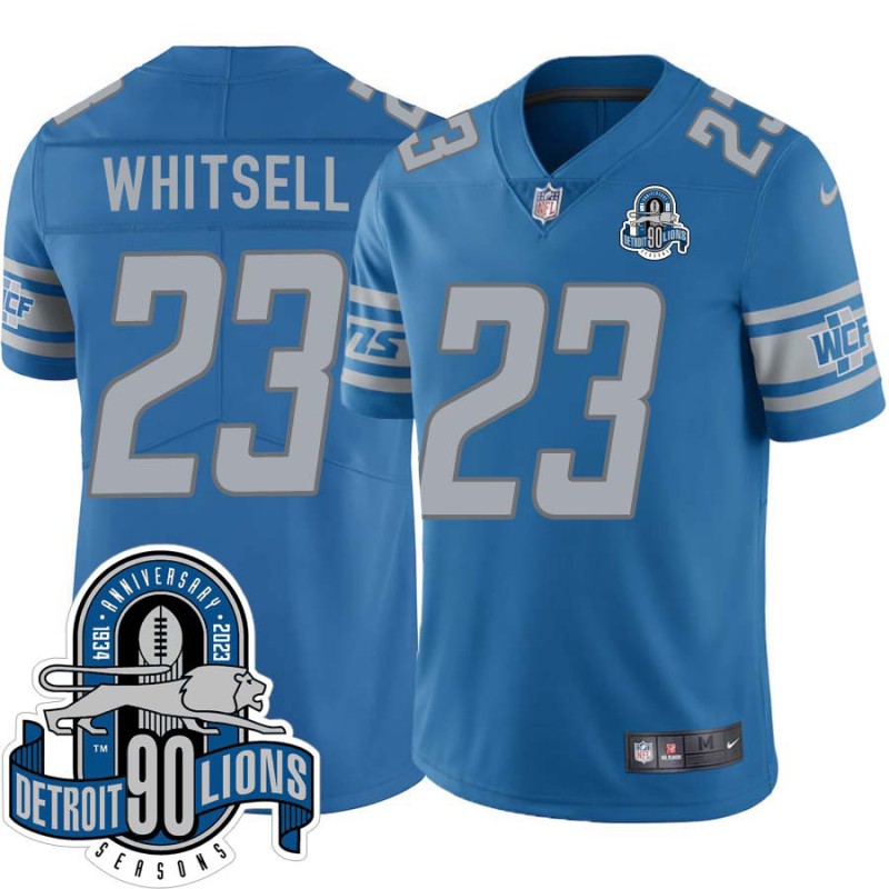 Lions #23 Dave Whitsell 1934-2023 90 Seasons Anniversary Patch Jersey -Blue Lions #23 Dave Whitsell 1934-2023 90 Seasons Anniversary Patch Jersey -Blue