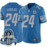 Lions #24 Dick LeBeau 1934-2023 90 Seasons Anniversary Patch Jersey -Blue