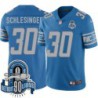 Lions #30 Cory Schlesinger 1934-2023 90 Seasons Anniversary Patch Jersey -Blue