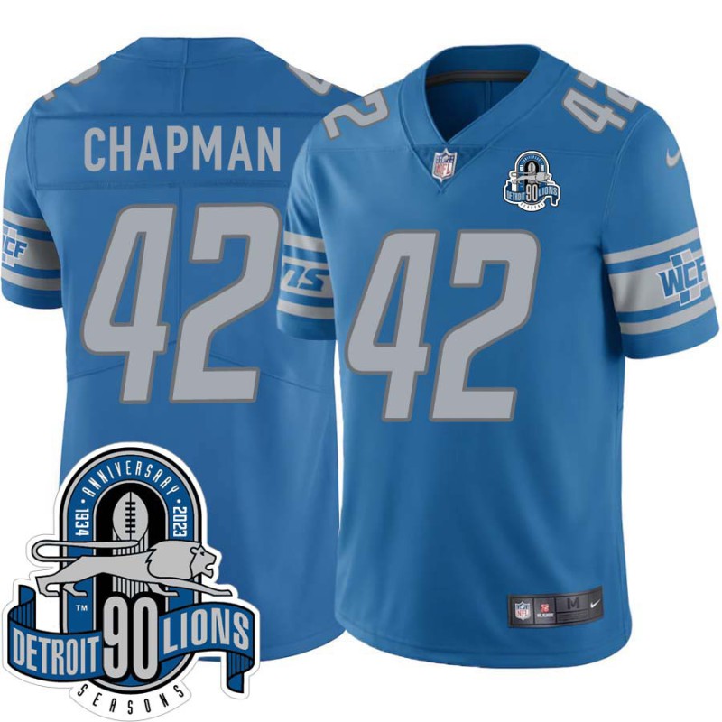 Lions #42 Clarence Chapman 1934-2023 90 Seasons Anniversary Patch Jersey -Blue Lions #42 Clarence Chapman 1934-2023 90 Seasons Anniversary Patch Jersey -Blue