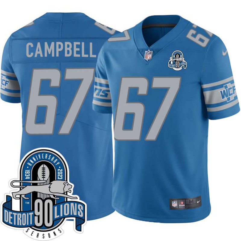 Lions #67 Stan Campbell 1934-2023 90 Seasons Anniversary Patch Jersey -Blue Lions #67 Stan Campbell 1934-2023 90 Seasons Anniversary Patch Jersey -Blue