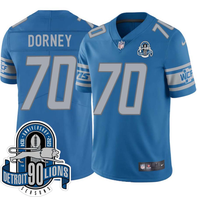 Lions #70 Keith Dorney 1934-2023 90 Seasons Anniversary Patch Jersey -Blue Lions #70 Keith Dorney 1934-2023 90 Seasons Anniversary Patch Jersey -Blue