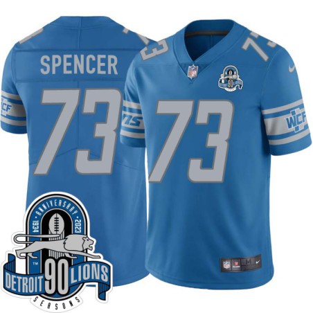 Lions #73 Ollie Spencer 1934-2023 90 Seasons Anniversary Patch Jersey -Blue
