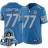 Lions #77 Mike Compton 1934-2023 90 Seasons Anniversary Patch Jersey -Blue
