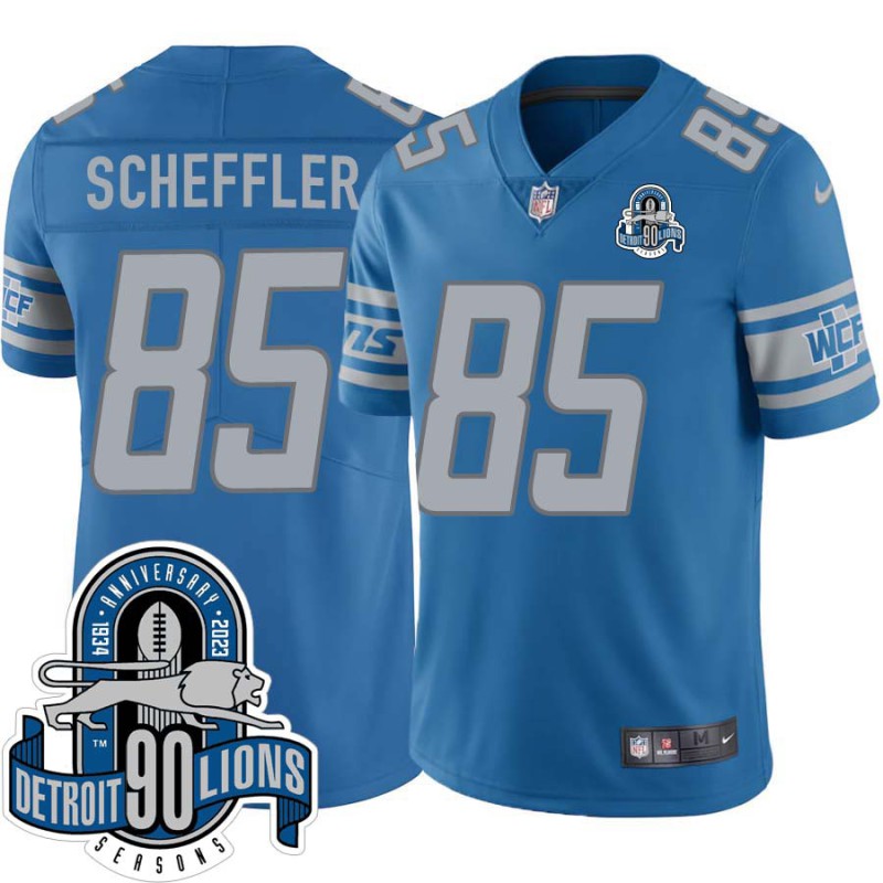 Lions #85 Tony Scheffler 1934-2023 90 Seasons Anniversary Patch Jersey -Blue Lions #85 Tony Scheffler 1934-2023 90 Seasons Anniversary Patch Jersey -Blue