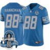 Lions #88 Chuck Hanneman 1934-2023 90 Seasons Anniversary Patch Jersey -Blue