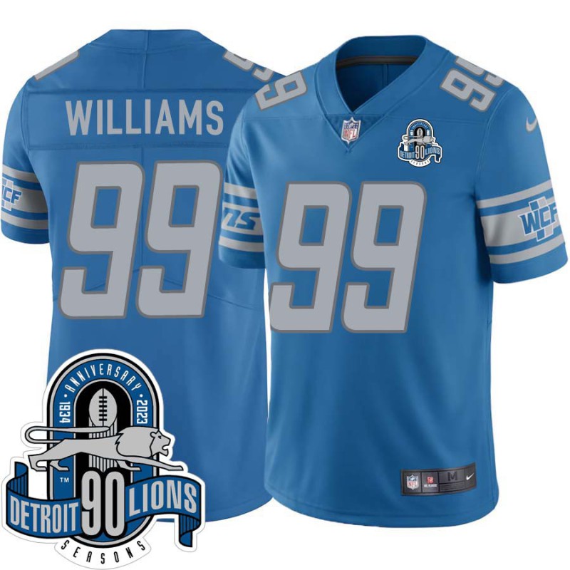 Lions #99 Brian Williams 1934-2023 90 Seasons Anniversary Patch Jersey -Blue Lions #99 Brian Williams 1934-2023 90 Seasons Anniversary Patch Jersey -Blue