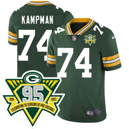 Packers #74 Aaron Kampman 1919-2023 95 Year ANNI Patch Jersey -Green