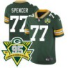 Packers #77 Ollie Spencer 1919-2023 95 Year ANNI Patch Jersey -Green