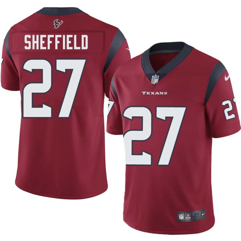 Kendall Sheffield #27 Texans Stitched Red Jersey
