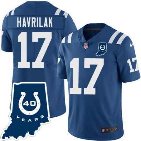 Colts #17 Sam Havrilak 40 Years ANNI Jersey -Blue