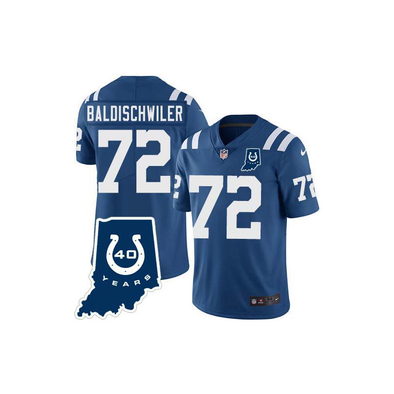 Colts #72 Karl Baldischwiler 40 Years ANNI Jersey -Blue