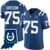 Colts #75 Geneo Grissom 40 Years ANNI Jersey -Blue