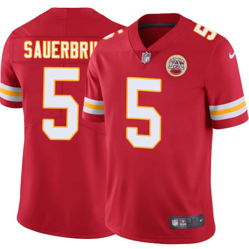 Todd Sauerbrun #5 Chiefs Football Red Jersey Todd Sauerbrun #5 Chiefs Football Red Jersey