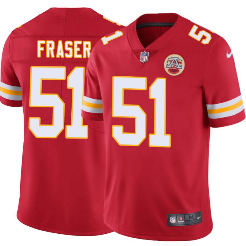 Jim Fraser #51 Chiefs Football Red Jersey Jim Fraser #51 Chiefs Football Red Jersey