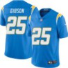 Chargers #25 Claude Gibson BOLT UP Powder Blue Jersey