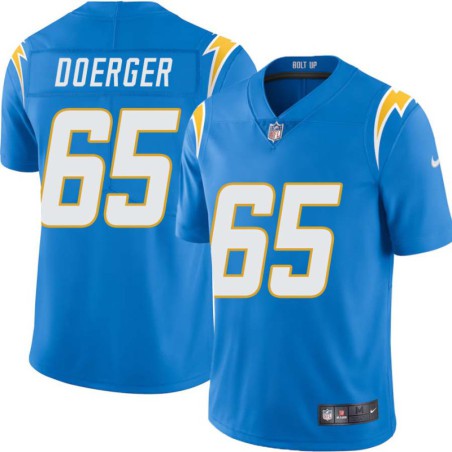 Chargers #65 Jerry Doerger BOLT UP Powder Blue Jersey