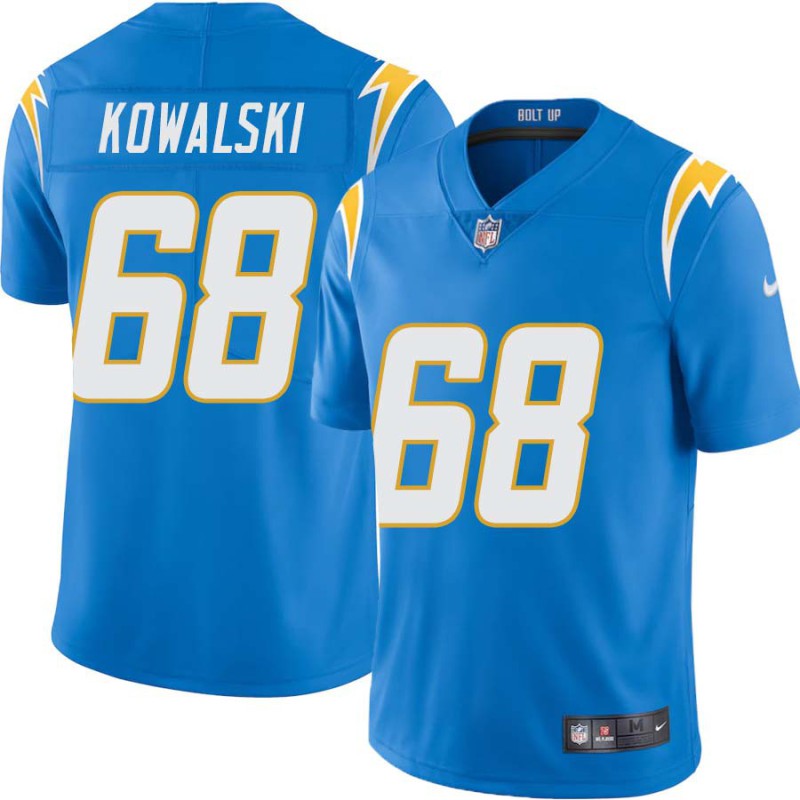 Chargers #68 Gary Kowalski BOLT UP Powder Blue Jersey