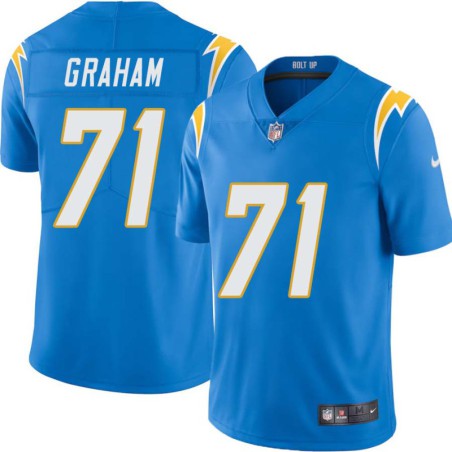 Chargers #71 DeMingo Graham BOLT UP Powder Blue Jersey