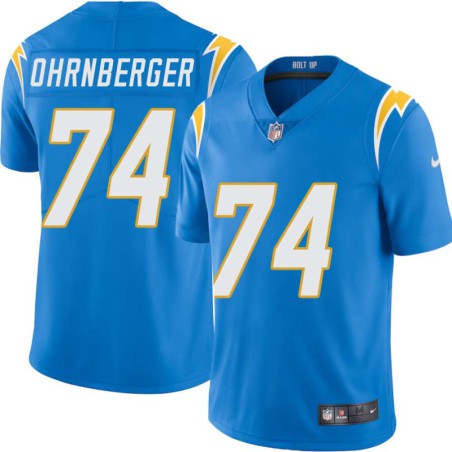 Chargers #74 Rich Ohrnberger BOLT UP Powder Blue Jersey