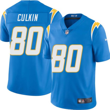 Chargers #80 Sean Culkin BOLT UP Powder Blue Jersey