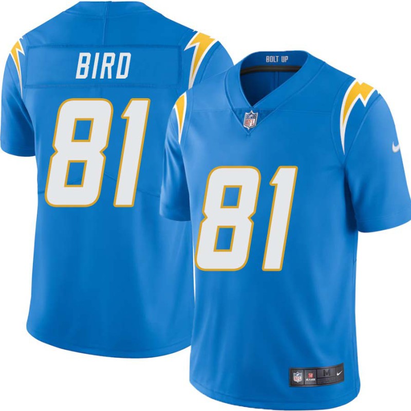 Chargers #81 Steve Bird BOLT UP Powder Blue Jersey