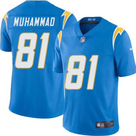 Chargers #81 Calvin Muhammad BOLT UP Powder Blue Jersey