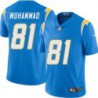 Chargers #81 Calvin Muhammad BOLT UP Powder Blue Jersey