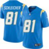 Chargers #81 Maury Schleicher BOLT UP Powder Blue Jersey