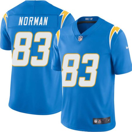 Chargers #83 Josh Norman BOLT UP Powder Blue Jersey