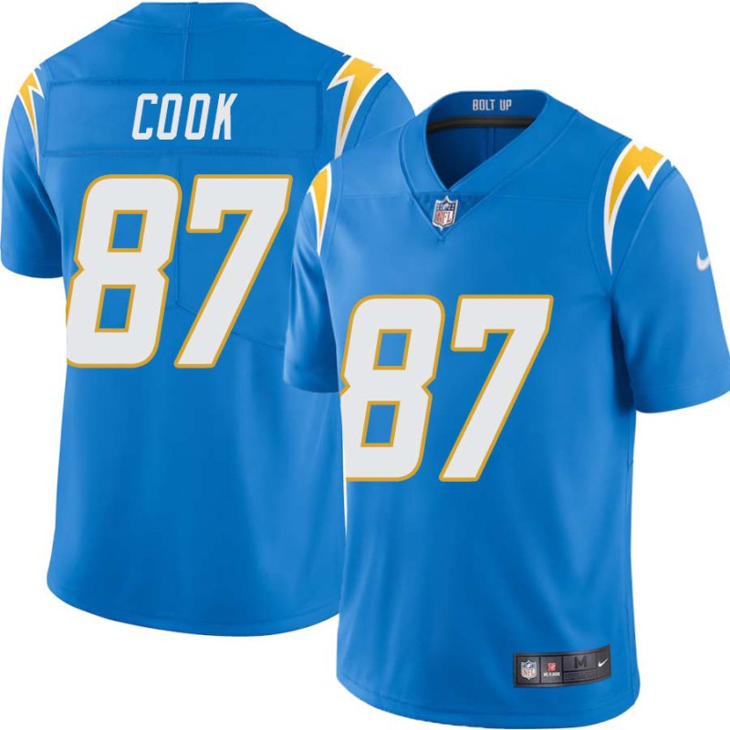 Chargers #87 Jared Cook BOLT UP Powder Blue Jersey