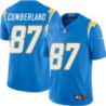 Chargers #87 Jeff Cumberland BOLT UP Powder Blue Jersey