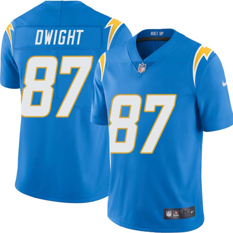 Chargers #87 Tim Dwight BOLT UP Powder Blue Jersey