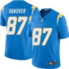 Chargers #87 Tamarick Vanover BOLT UP Powder Blue Jersey