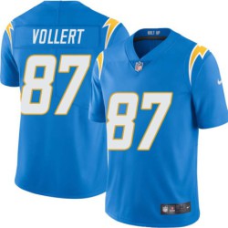 Chargers #87 Andrew Vollert BOLT UP Powder Blue Jersey