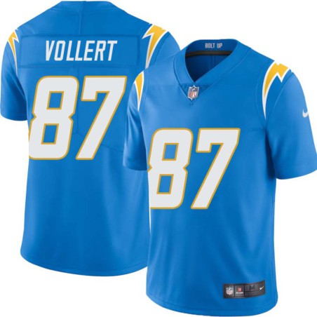 Chargers #87 Andrew Vollert BOLT UP Powder Blue Jersey