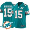 Dolphins #15 Kim Hammond Additional Chest Dolphin Patch Aqua Jersey
