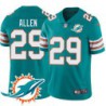 Dolphins #29 Nate Allen Additional Chest Dolphin Patch Aqua Jersey