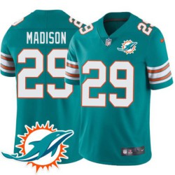 Dolphins #29 Sam Madison Additional Chest Dolphin Patch Aqua Jersey