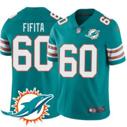 Dolphins #60 Steve Fifita Additional Chest Dolphin Patch Aqua Jersey