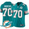 Dolphins #70 John Andrews Additional Chest Dolphin Patch Aqua Jersey