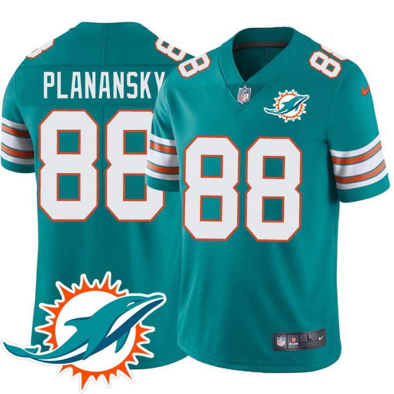 Dolphins #88 Joe Planansky Additional Chest Dolphin Patch Aqua Jersey