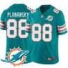 Dolphins #88 Joe Planansky Additional Chest Dolphin Patch Aqua Jersey